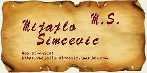 Mijajlo Simčević vizit kartica